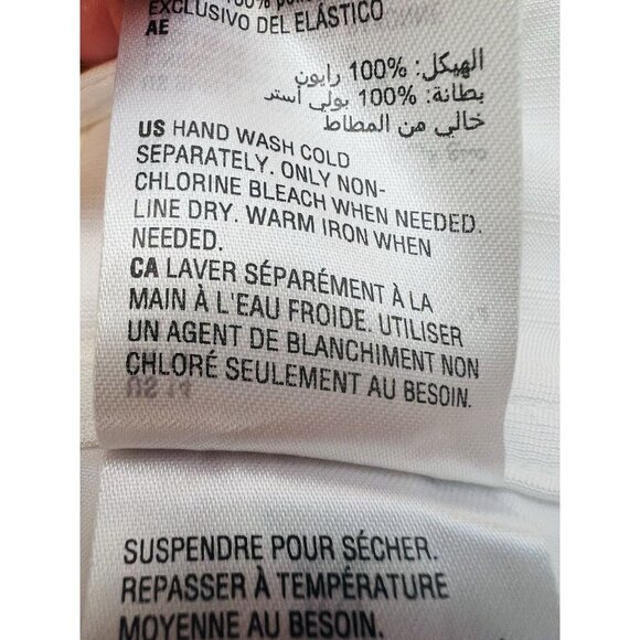 Bar III Button Front Lined Wide Leg White Pants Size 14 High Waist Pockets - Picture 13 of 13